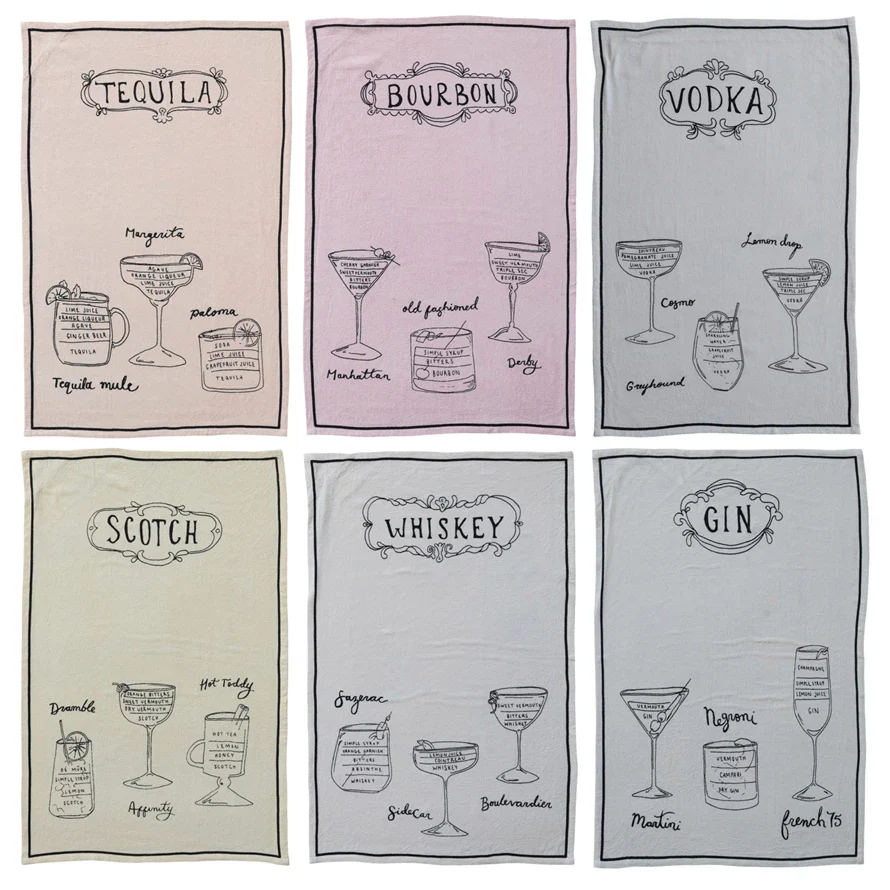 ASSORT DRINKS TEA TOWEL