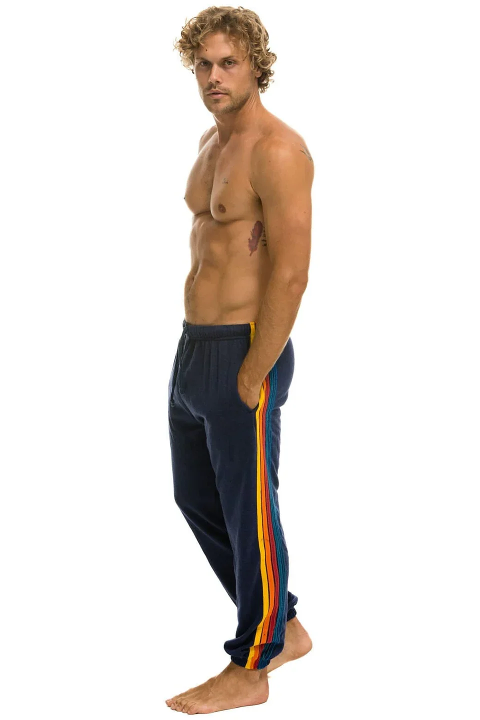 AVIATOR NATION 5 STRIPE SWEATPANTS - NAVY