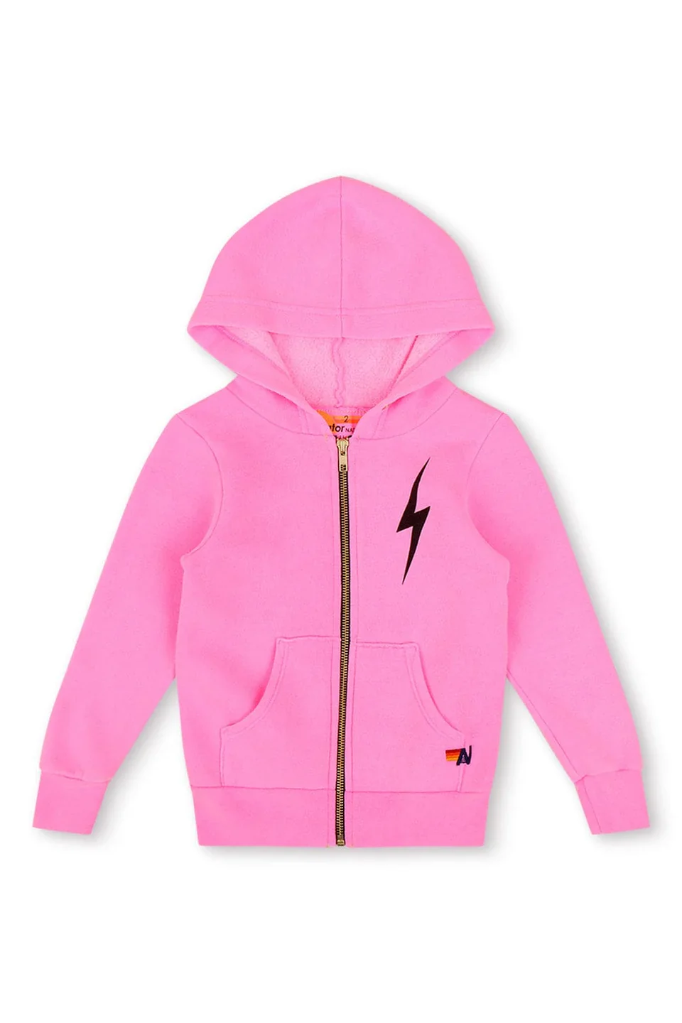 AVIATOR NATION GIRLS BOLT ZIP HOODIE - NEON PINK