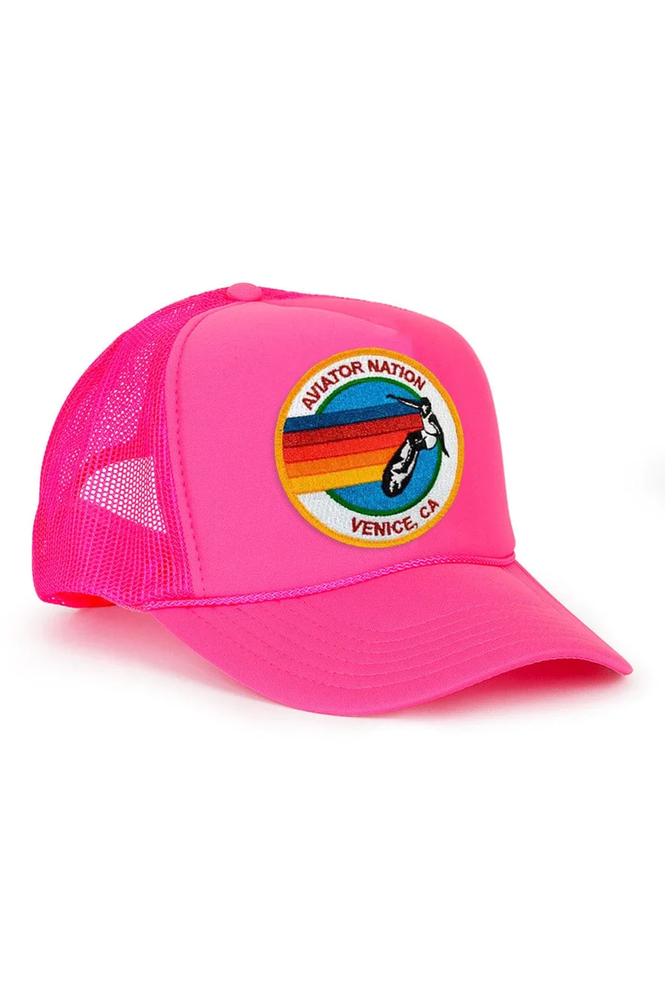 AVIATOR NATION LOGO TRUCKER HAT - NEON PINK
