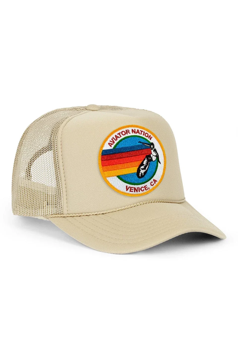 AVIATOR NATION LOGO TRUCKER HAT - KHAKI