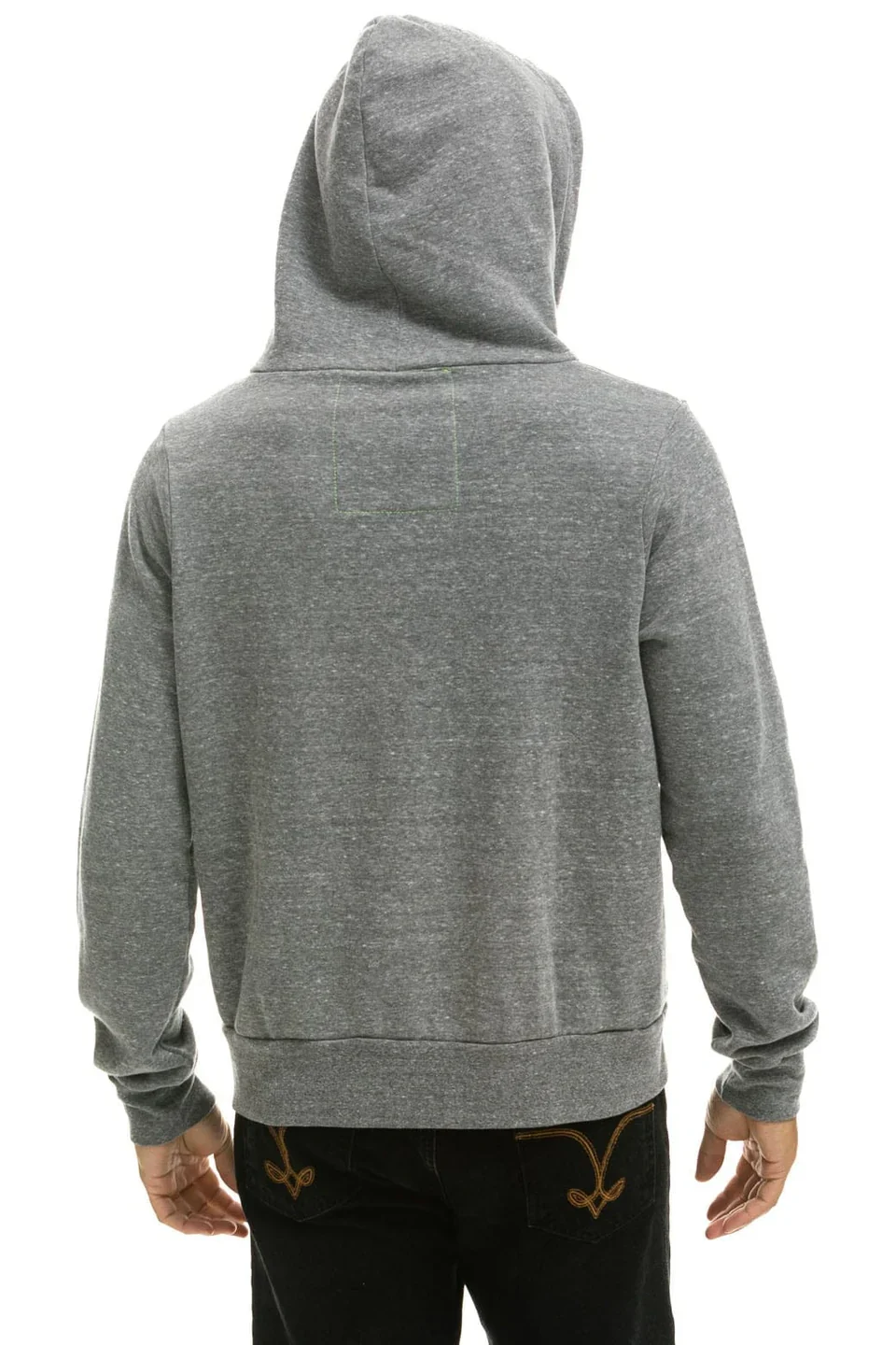 AVIATOR NATION UNISEX 5 STRIPE ZIP HOODIE - HEATHER GREY/GREY - Image 4