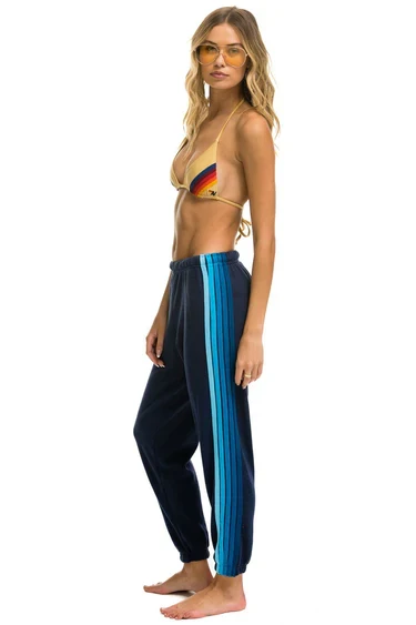 AVIATOR NATION WOMENS 5 STRIPE SWEATPANTS - NAVY/BLUE