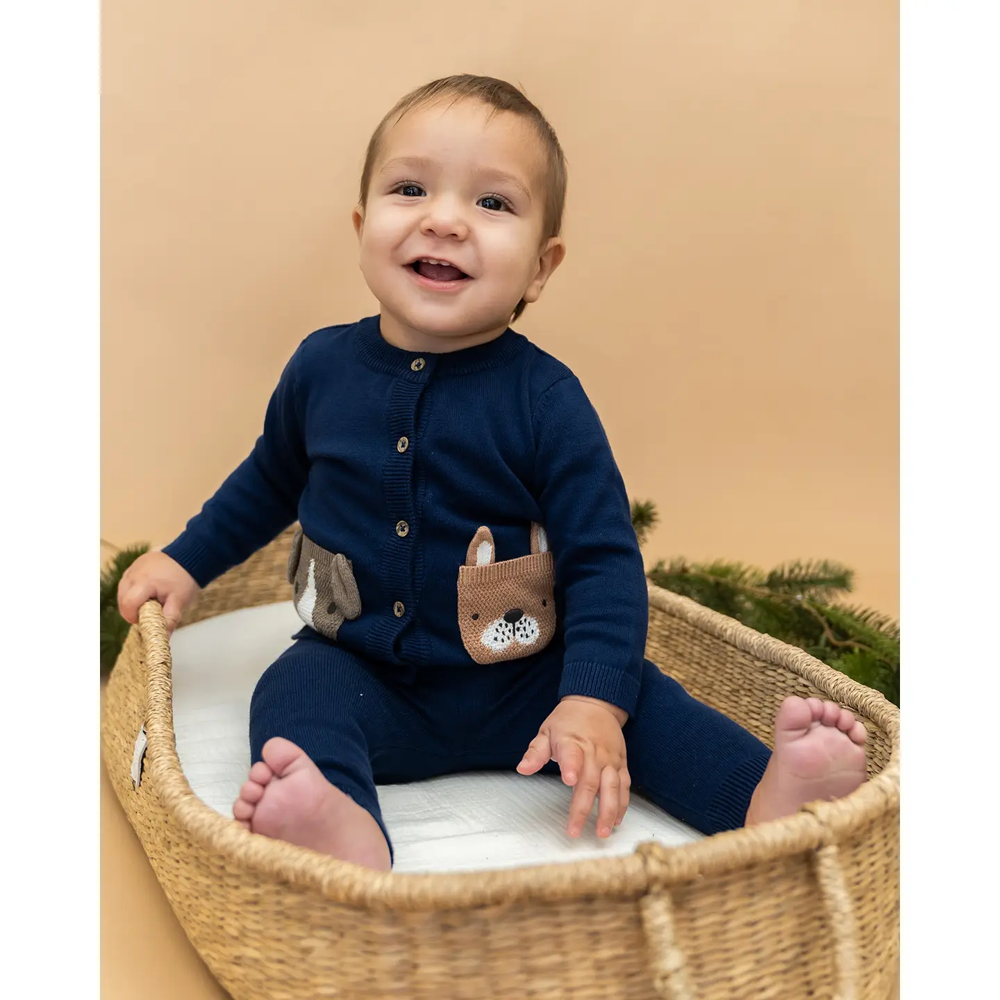 BABY DOG POCKET NAVY CARDIGAN - Image 2