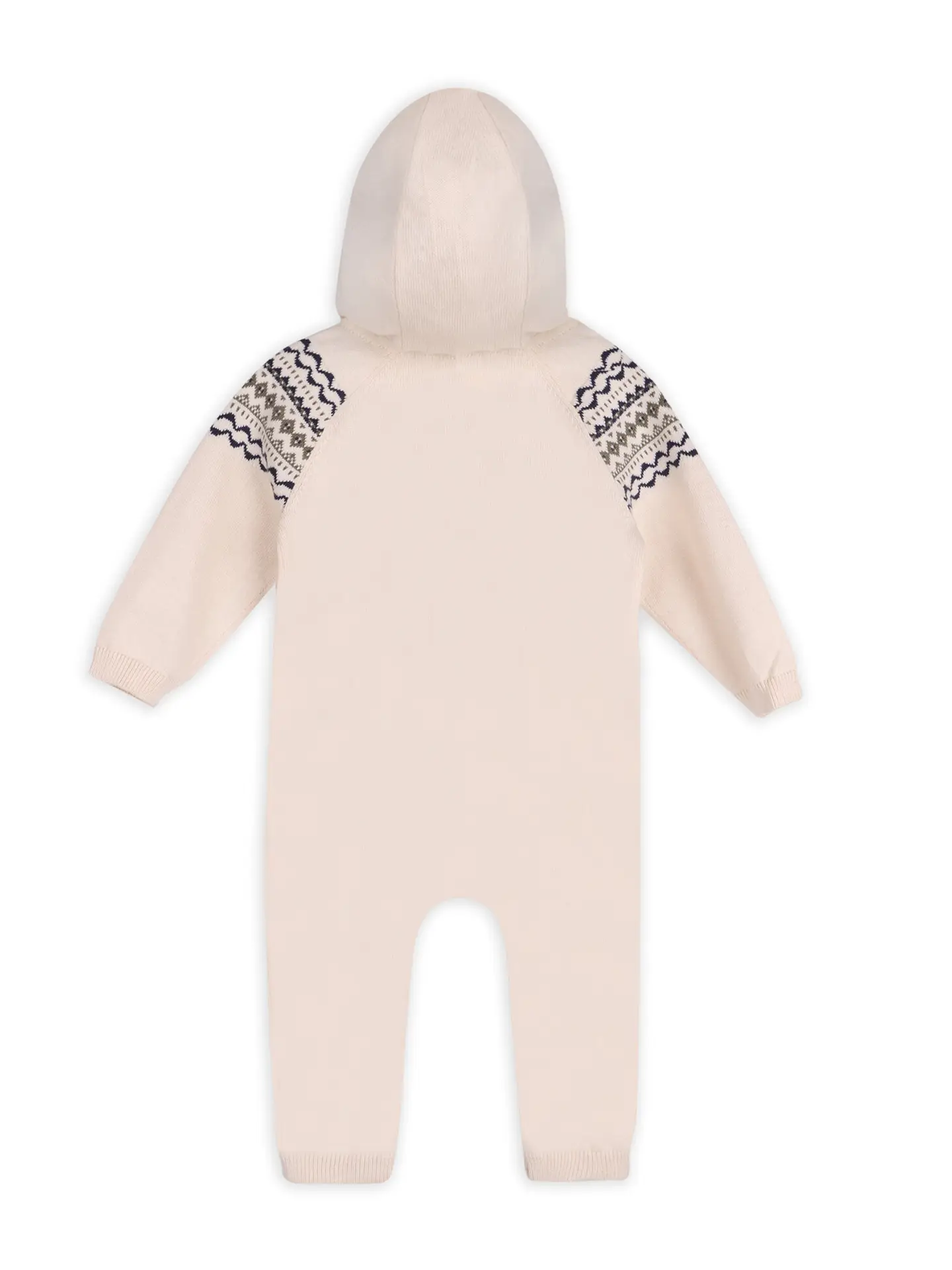 BABY FAIR ISLE JACQUARD HOODED JUMPSUIT - Image 2