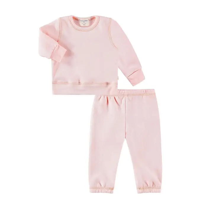 BABY PINK ECO FLEECE LOUNGEWEAR SET