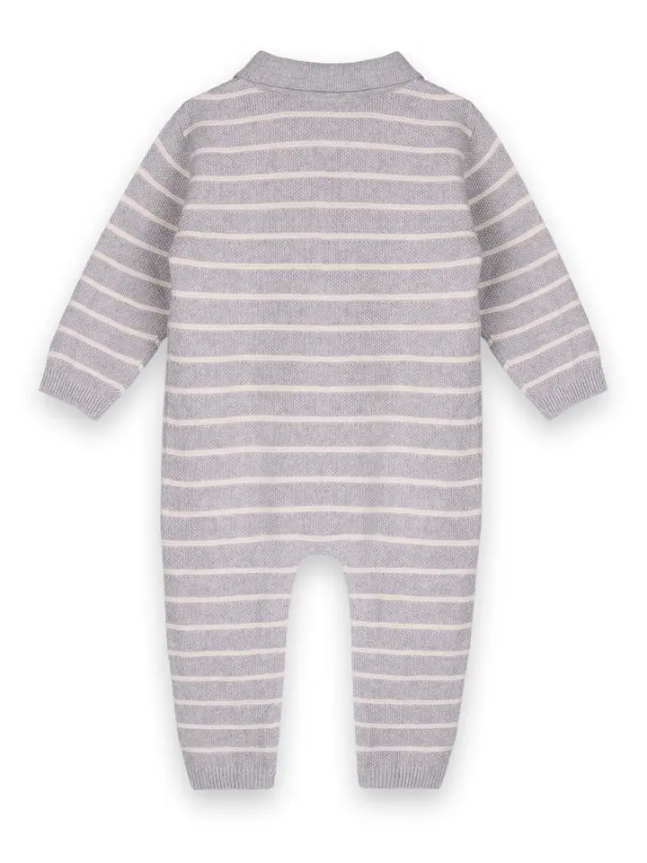 BABY STRIPE COLLAR KNIT JUMPSUIT - Image 2
