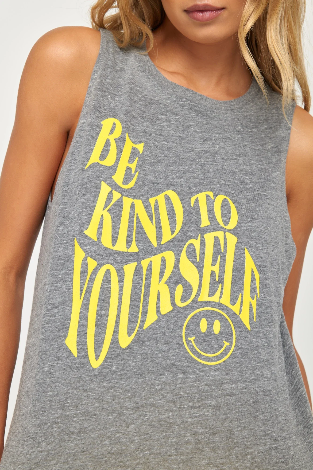BE KIND HEATHER GREY MUSCLE TANK - Image 2