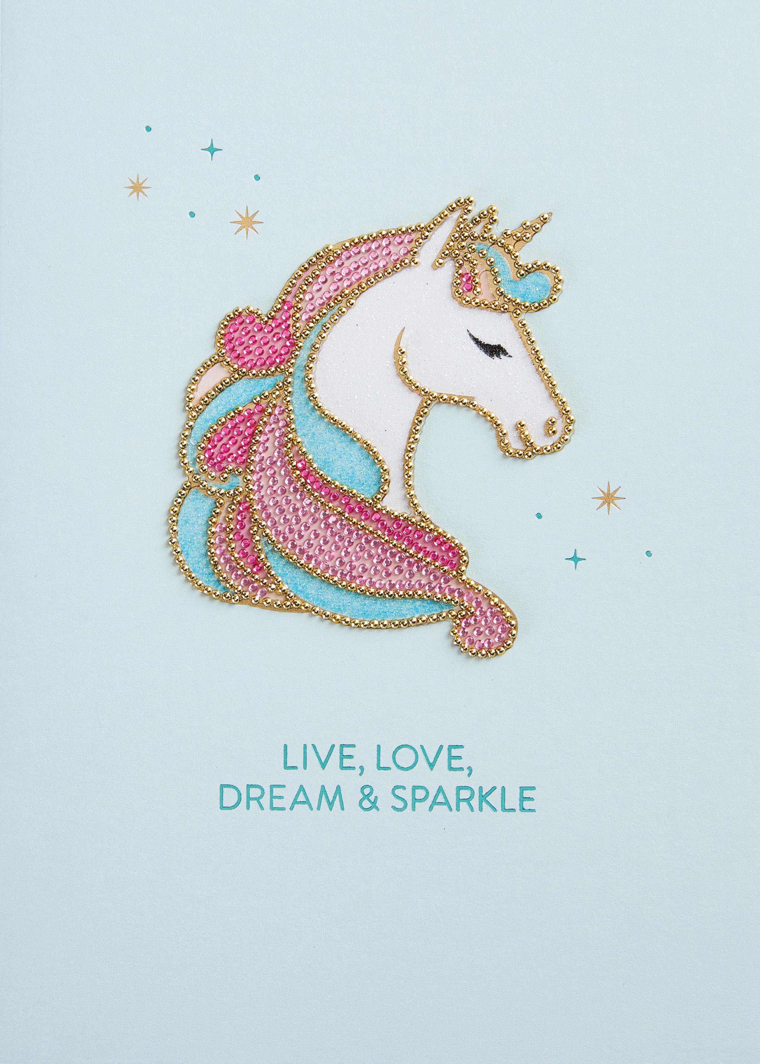 BLING UNICORN HEAD CARD