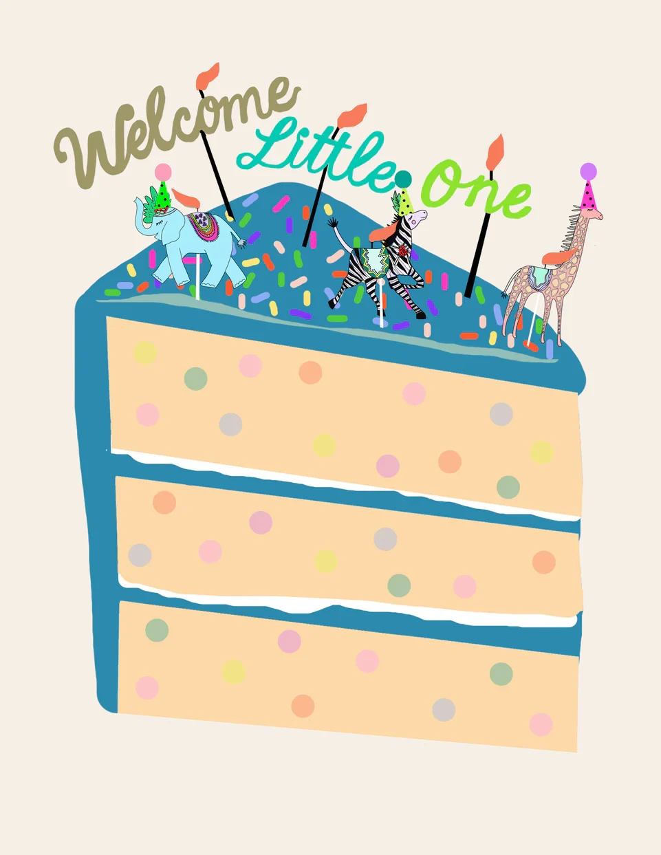 BLUE WELCOME LITTLE ONE CARD