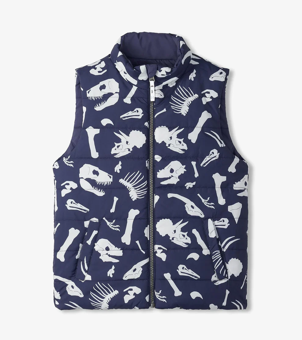 BOYS DINO FOSSILS REVERSIBLE VEST