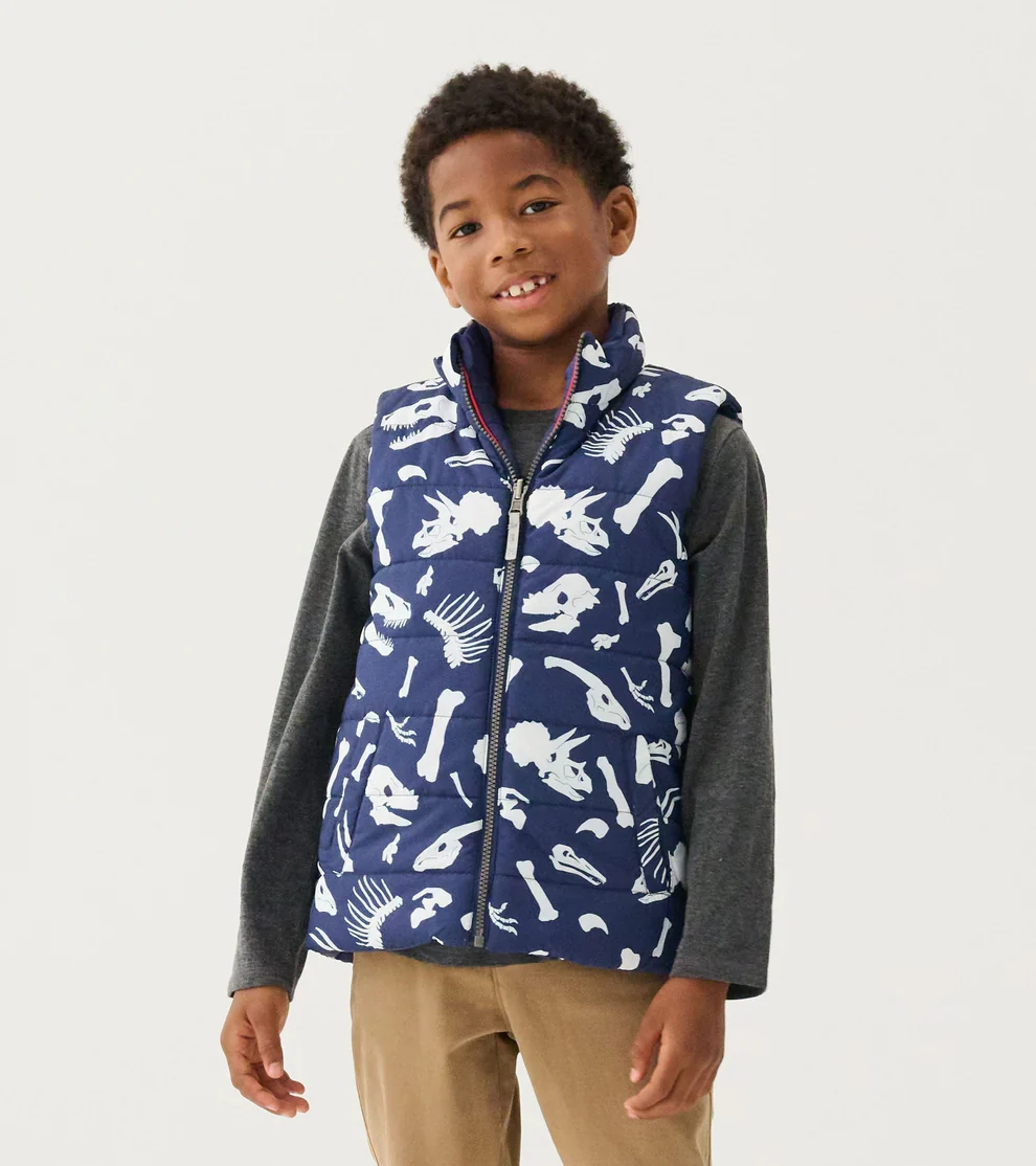 BOYS DINO FOSSILS REVERSIBLE VEST - Image 5
