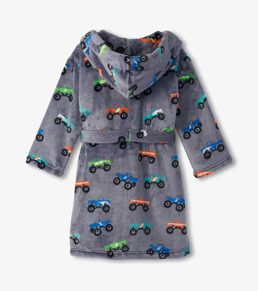 BOYS MONSTER TRUCKS FUZZY FLEECE ROBE - Image 2