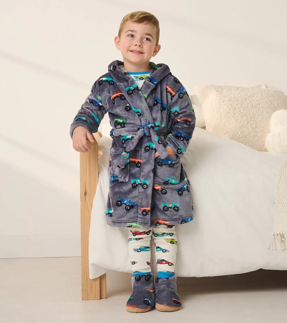 BOYS MONSTER TRUCKS FUZZY FLEECE ROBE - Image 3
