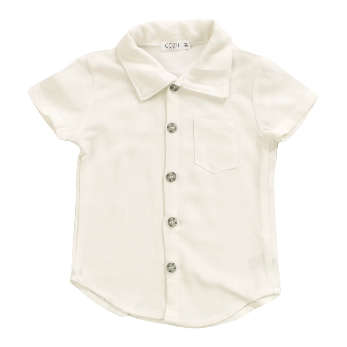 BOYS NATURAL SHORT SLEEVE BUTTON SHIRT