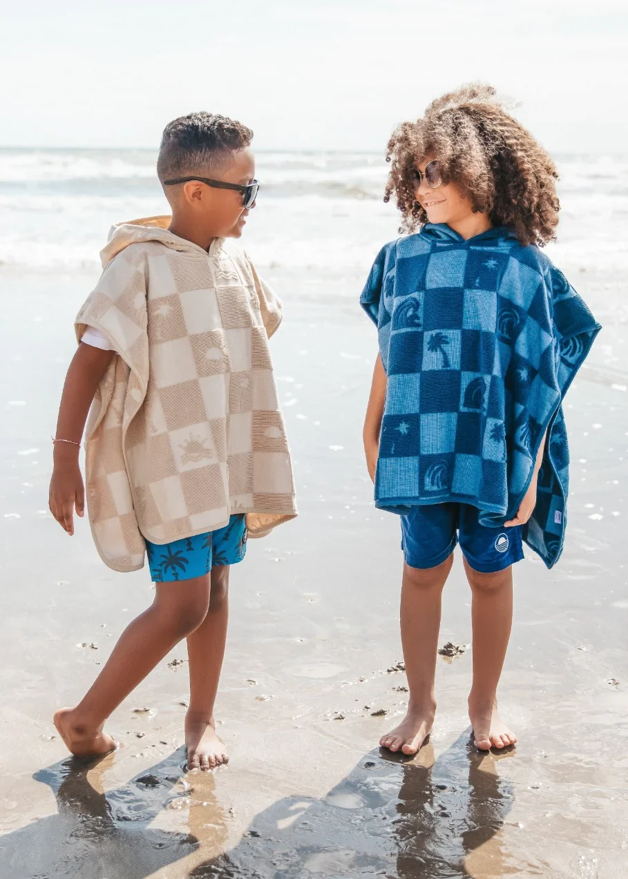 BOYS NAVY EL RAY TOWEL PONCHO - Image 2