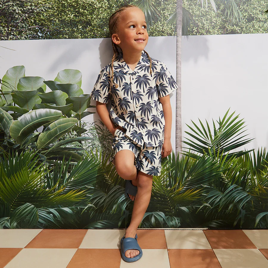 BOYS PALM TREES WOVEN SHIRT - Image 2