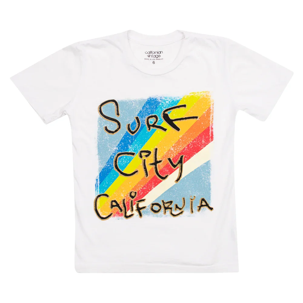 BOYS SURF CITY CA WHITE T-SHIRT