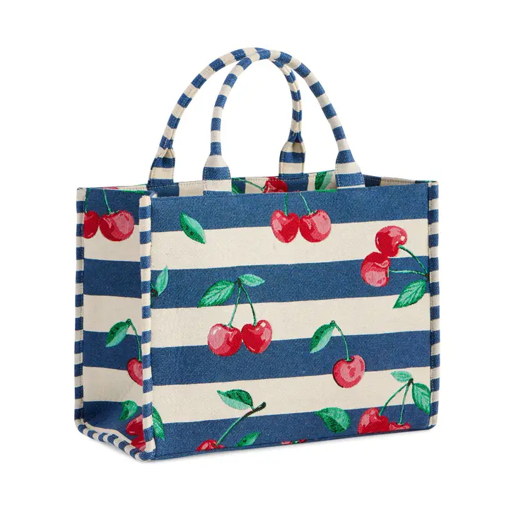 CHERRY STRIPE TOTE