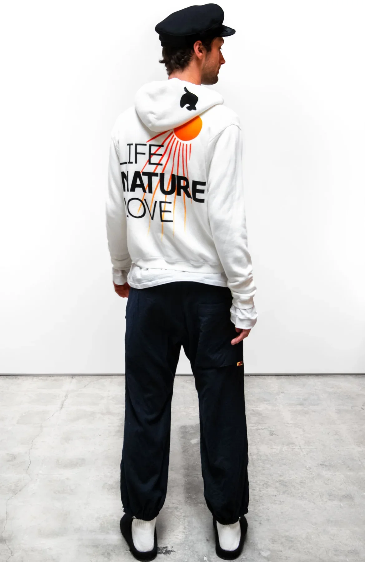 CIRCA'99 LIFENATURELOVE POLYBLEND FLUFF ZIP HOODIE- WHITE OUT - Image 2