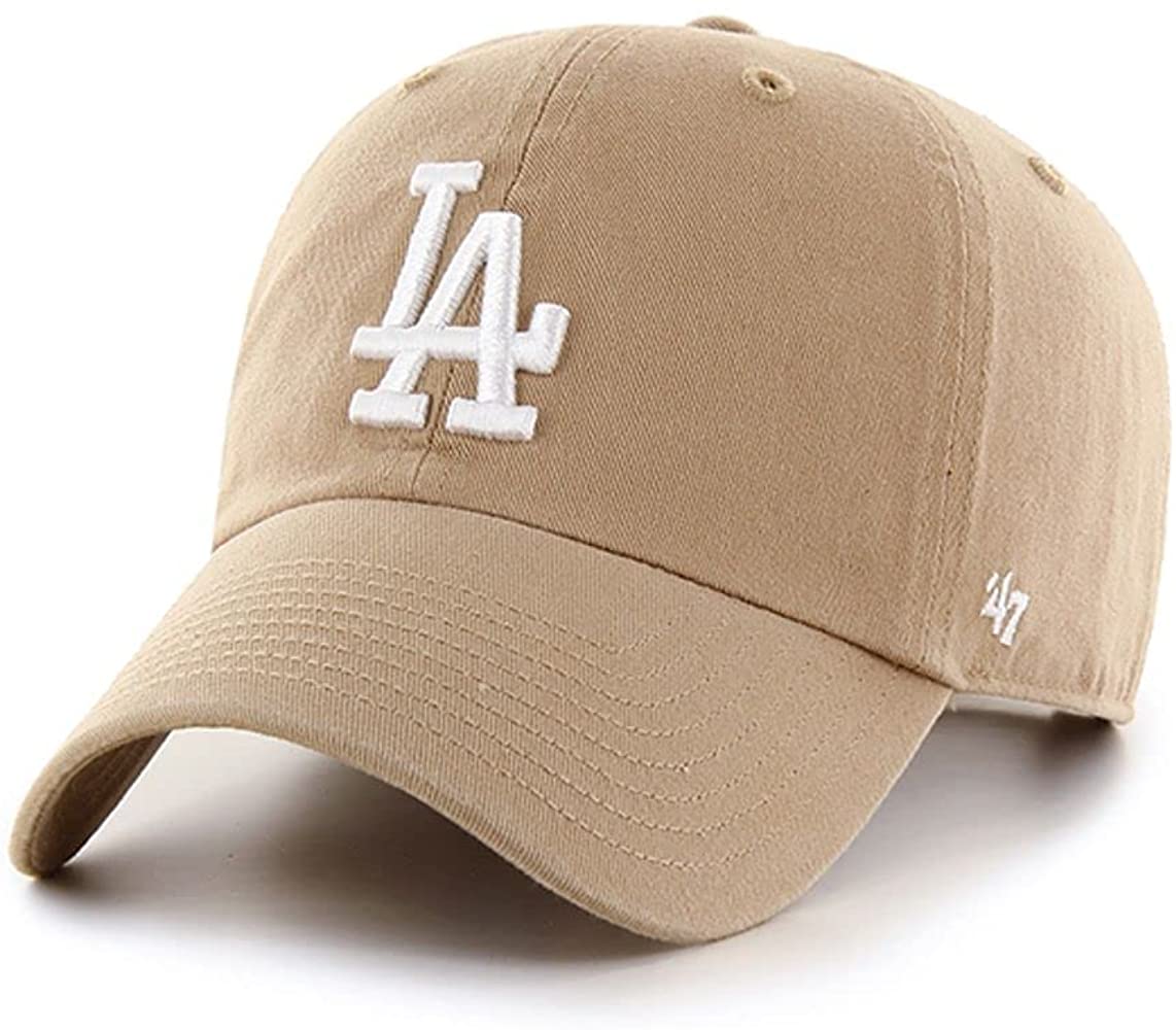 DODGERS KHAKI/WHITE 47 CLEAN UP W/ NO LOOP CAP