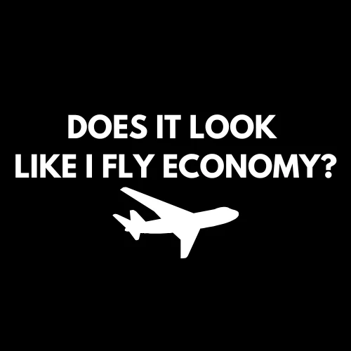 DOES IT LOOK LIKE I FLY ECONOMY BLACK STICKER