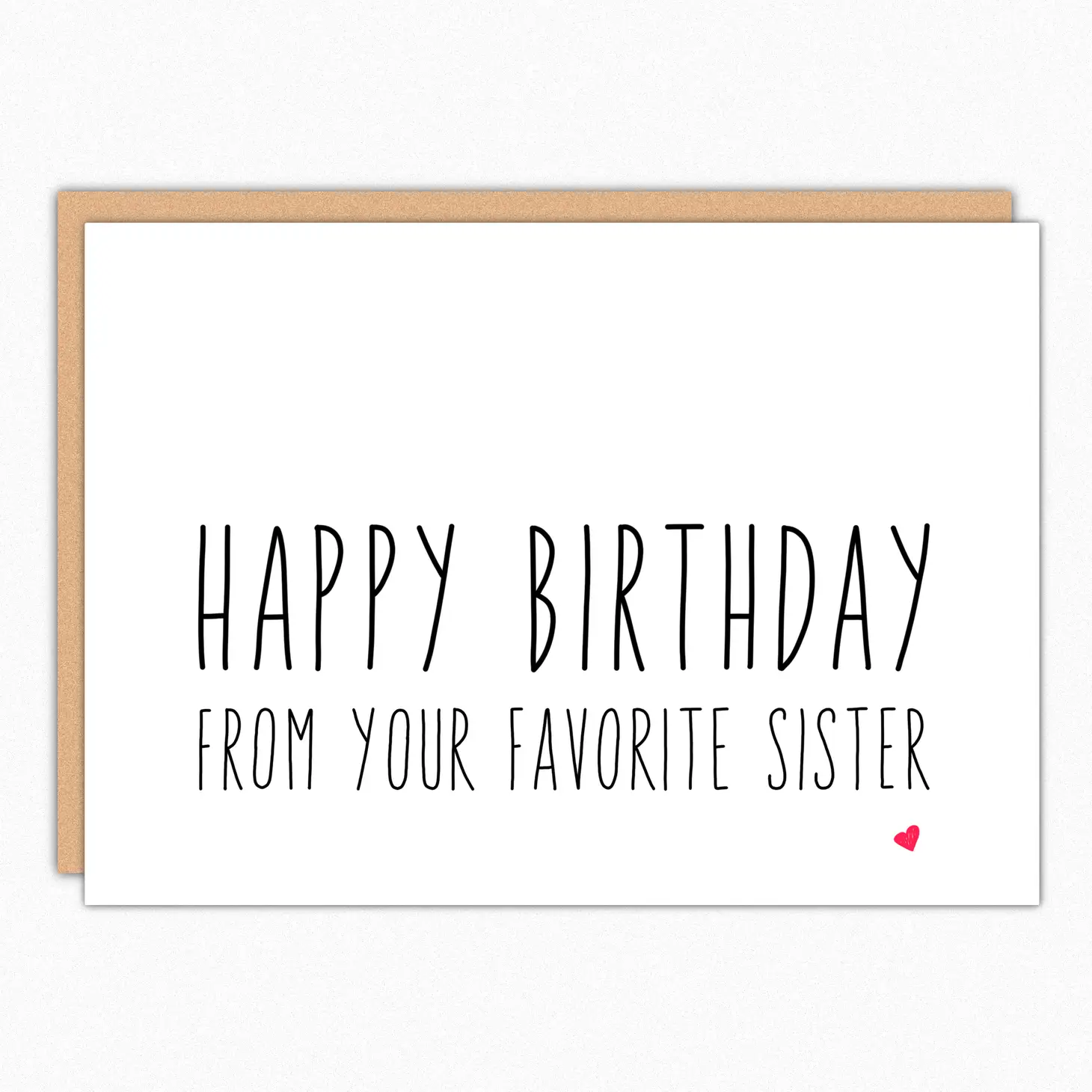 FROM YOUR FAVORITE SISTER BIRTHDAY CARD