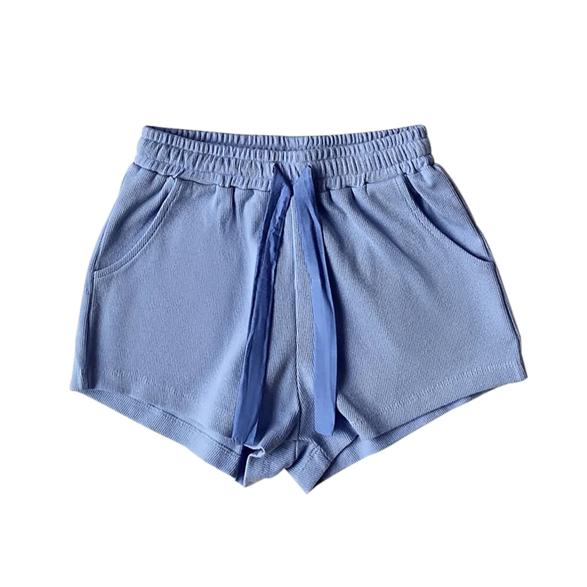 GIRLS BLUE RIBBED SHORT