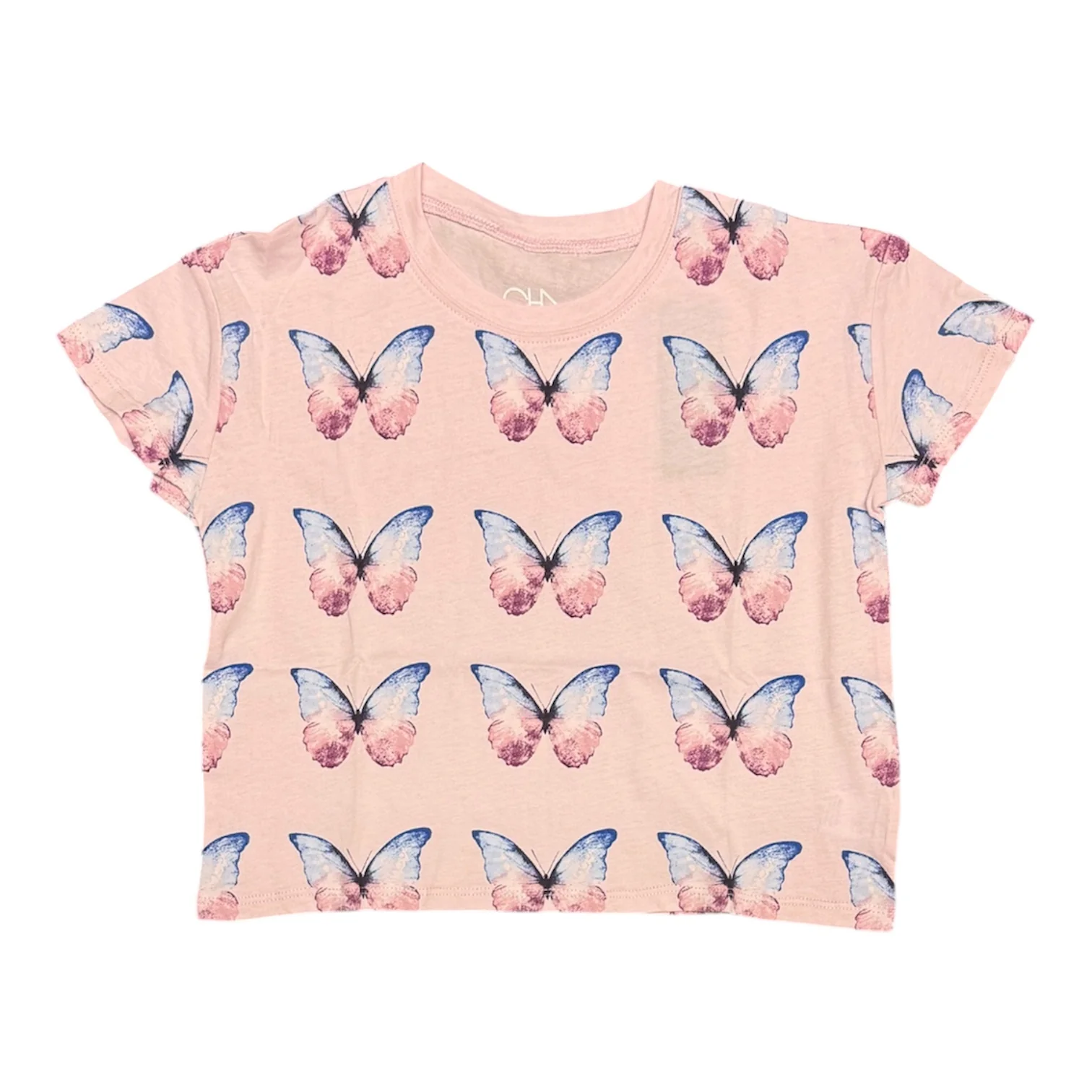 GIRLS FLUTTER BUTTERFLY PINK T-SHIRT