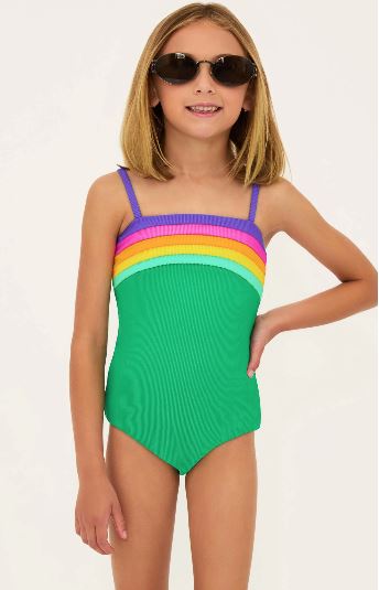 GIRLS LITTLE JESSA TECHNICOLOR COLORBLOCK ONE PIECE - Image 2