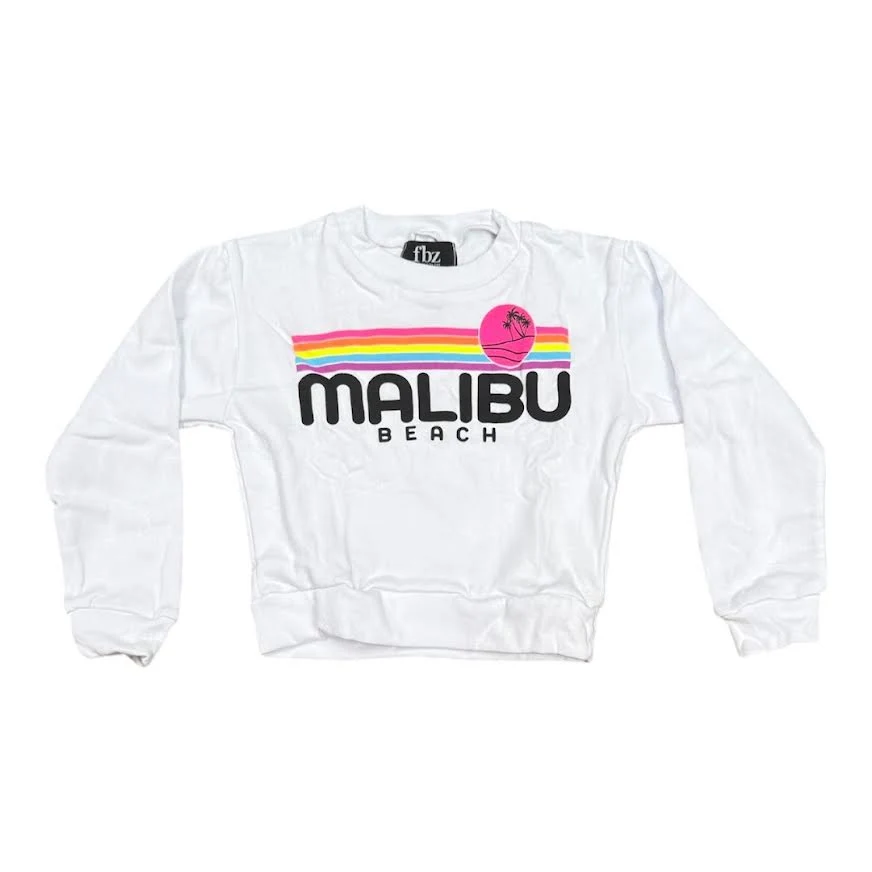 GIRLS MALIBU WHITE SWEATSHIRT