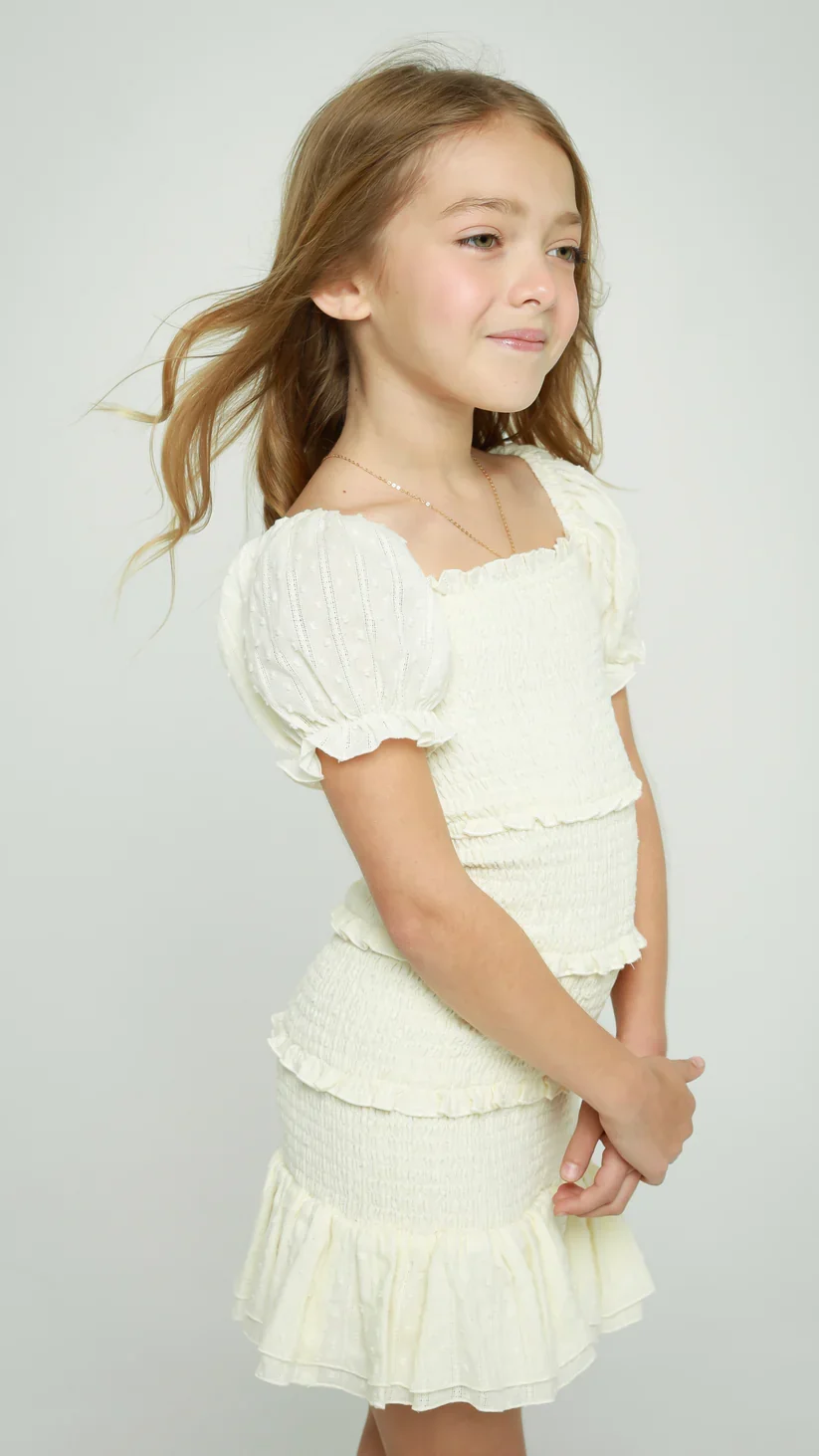 GIRLS MILOU IVORY DRESS