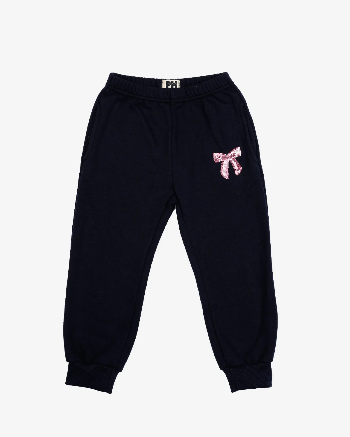 GIRLS NAVY LULU BOW SWEATPANTS