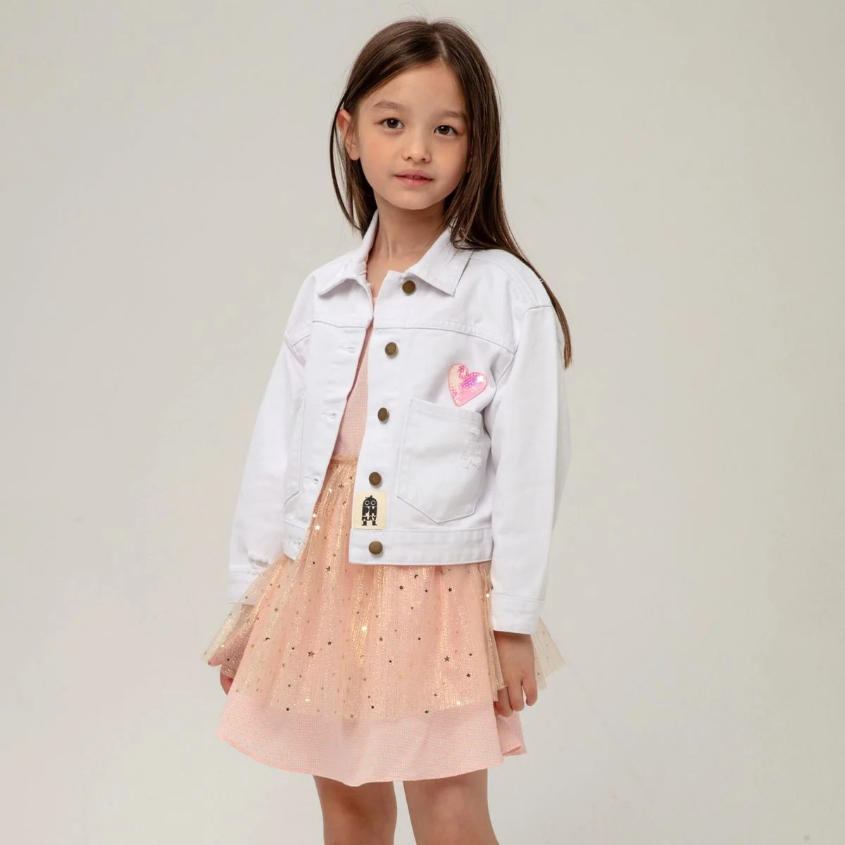 GIRLS PATCHED BOW DENIM JACKET - Image 3