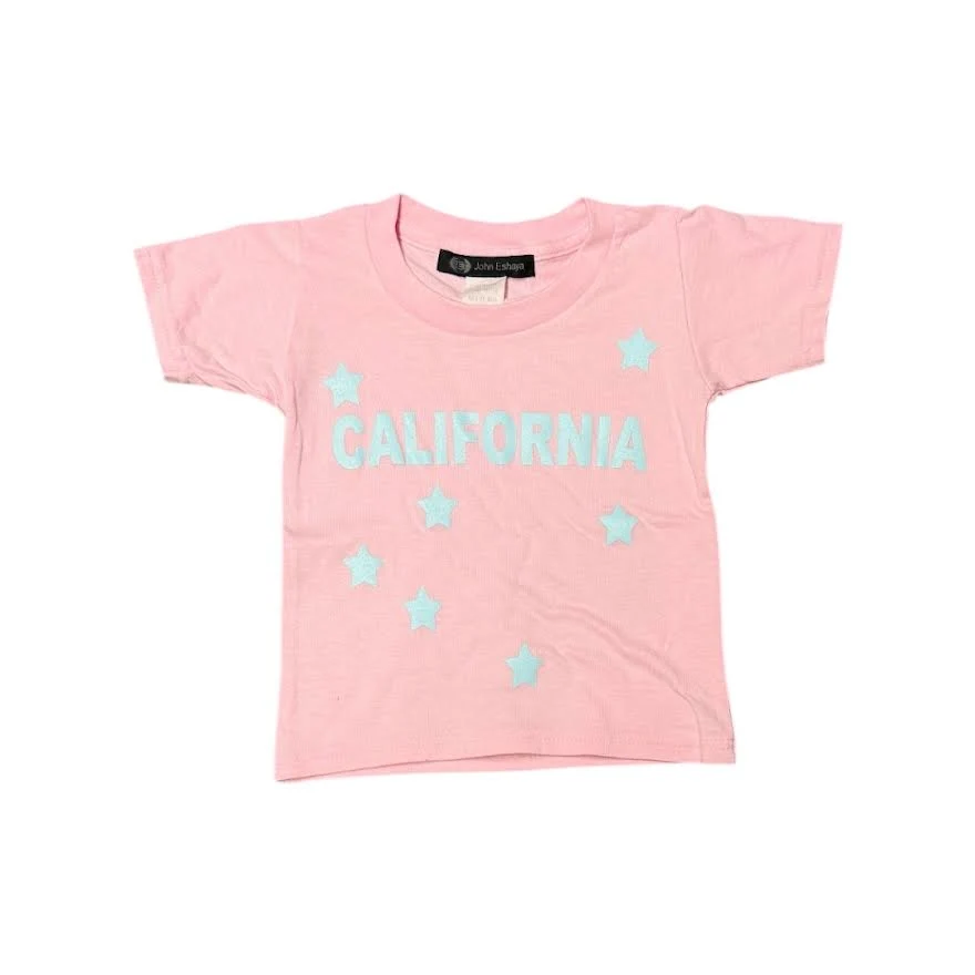GIRLS PINK CALIFORNIA STARS T-SHIRT