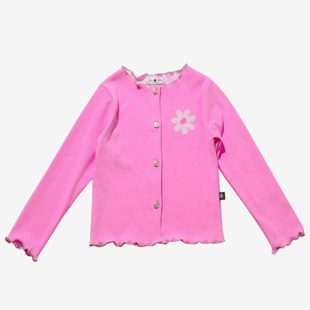 GIRLS PINK FLOWER CARDIGAN