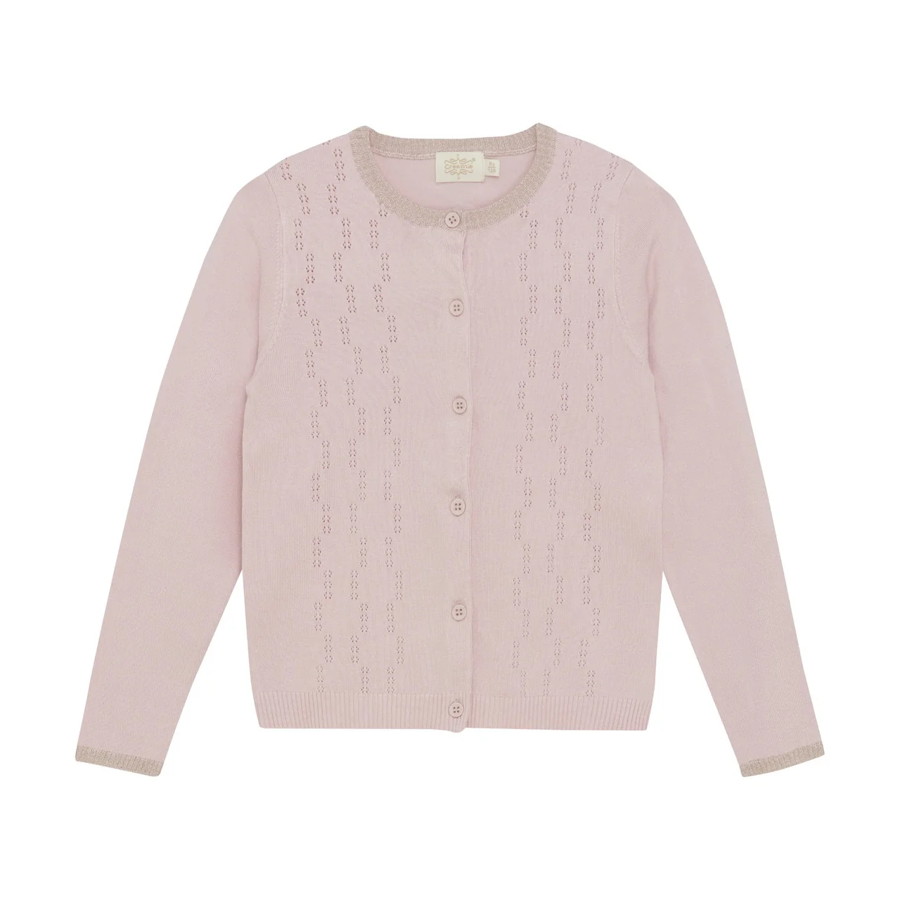 GIRLS PINK POINTELLE CARDIGAN
