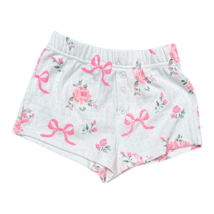 GIRLS PINK ROSE SHORTS
