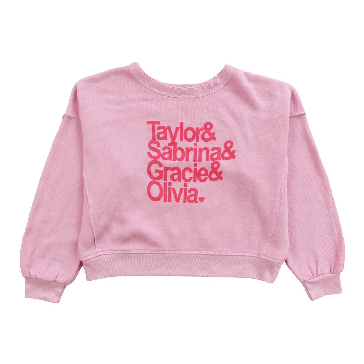 GIRLS TAYLOR SABRINA DOLMAN PINK SWEATSHIRT