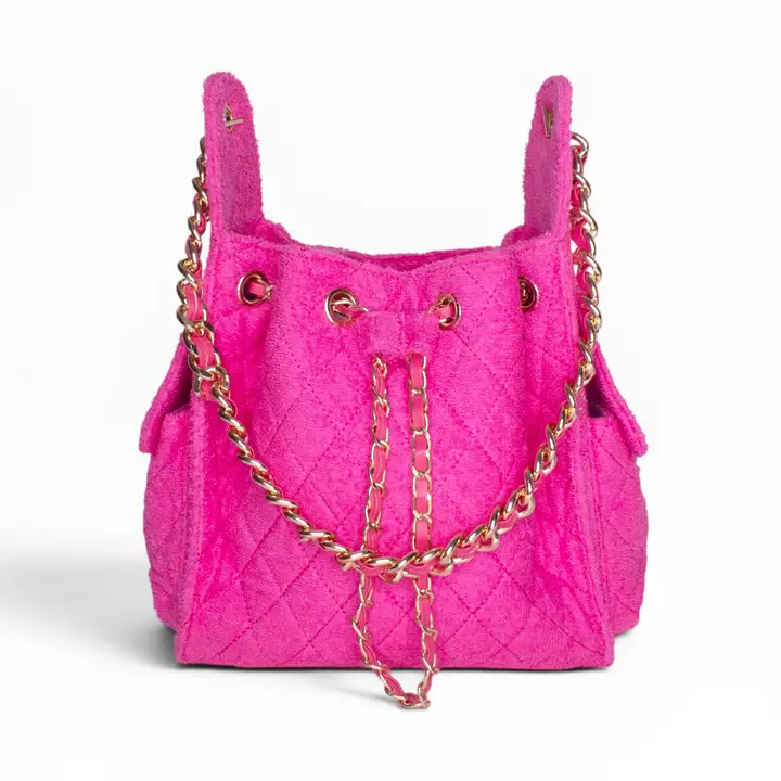 HOT PINK TERRY BUCKET BAG
