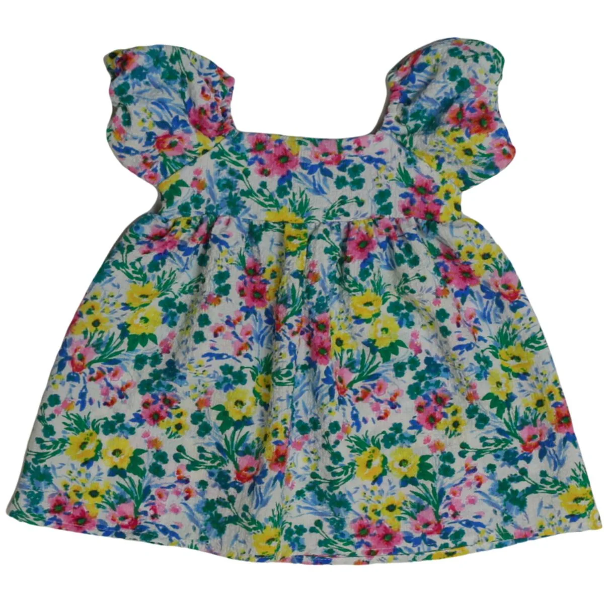 INFANT GIRLS EMPIRE PUFF SLV FLORAL DRESS