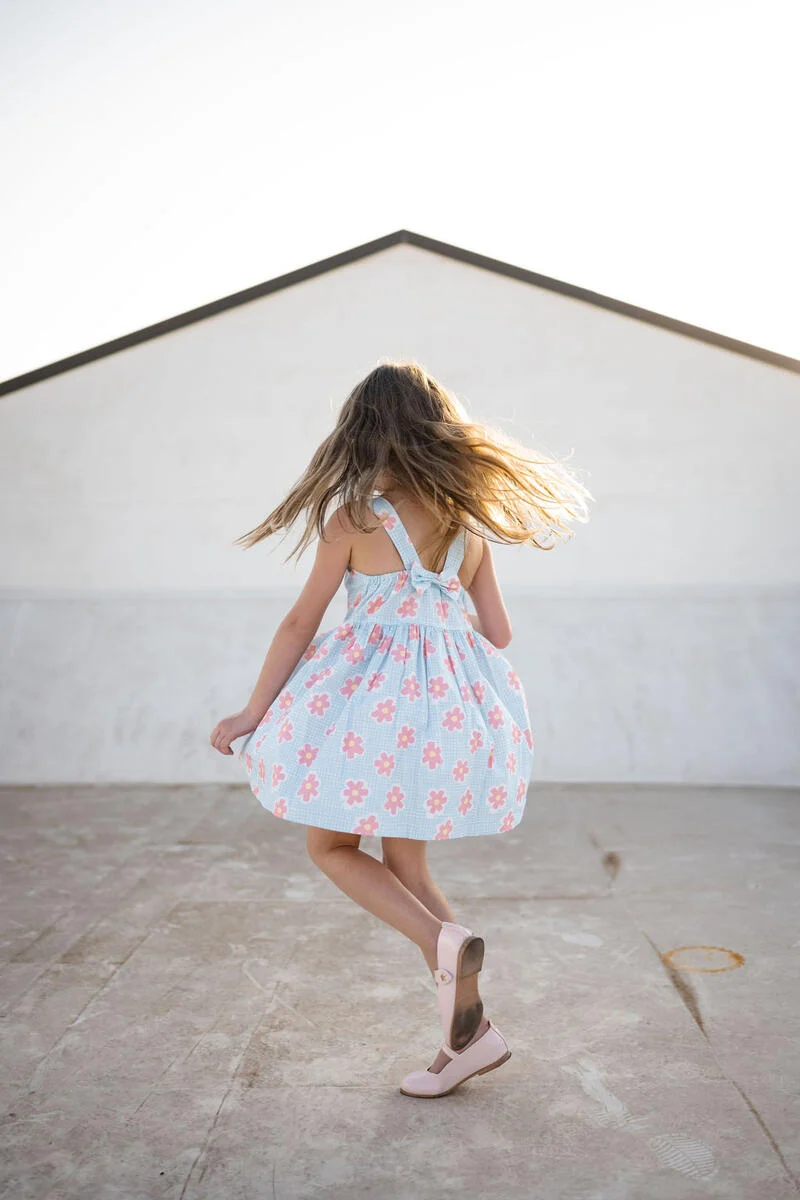 BLUE KARINA RIBBON DRESS - Image 3