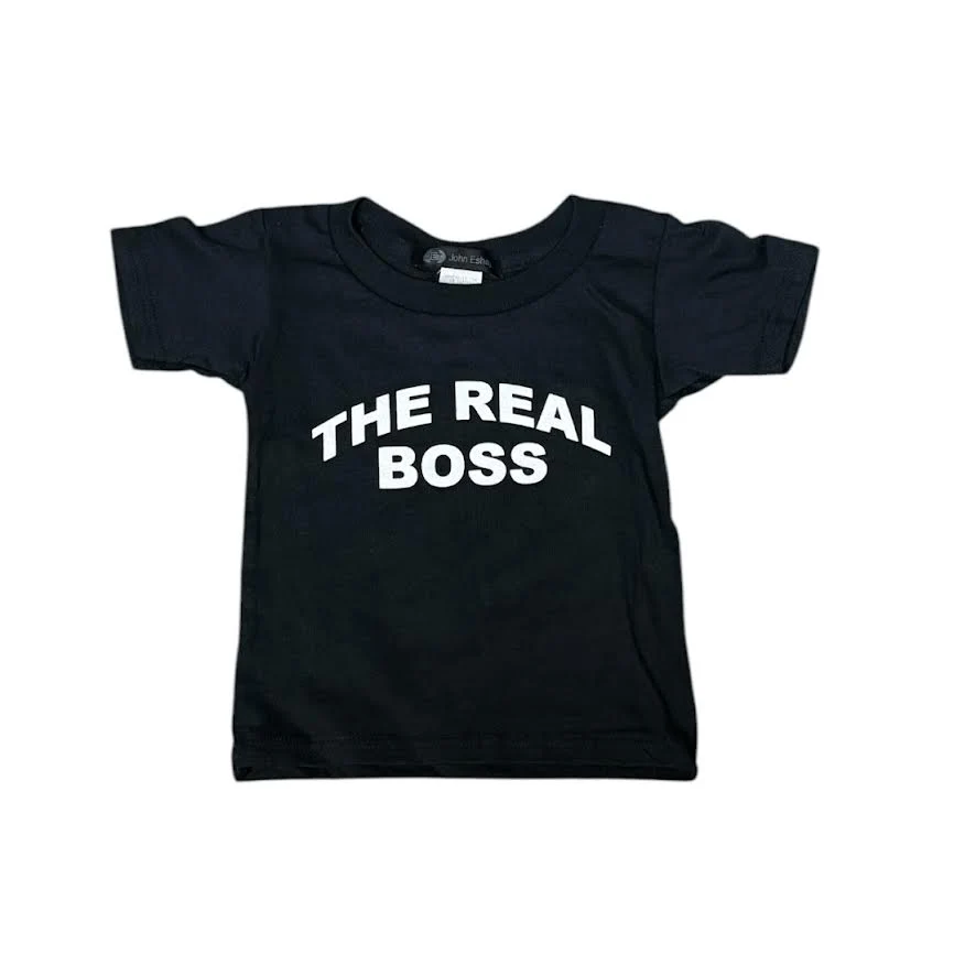 KIDS THE REAL BOSS BLACK T-SHIRT
