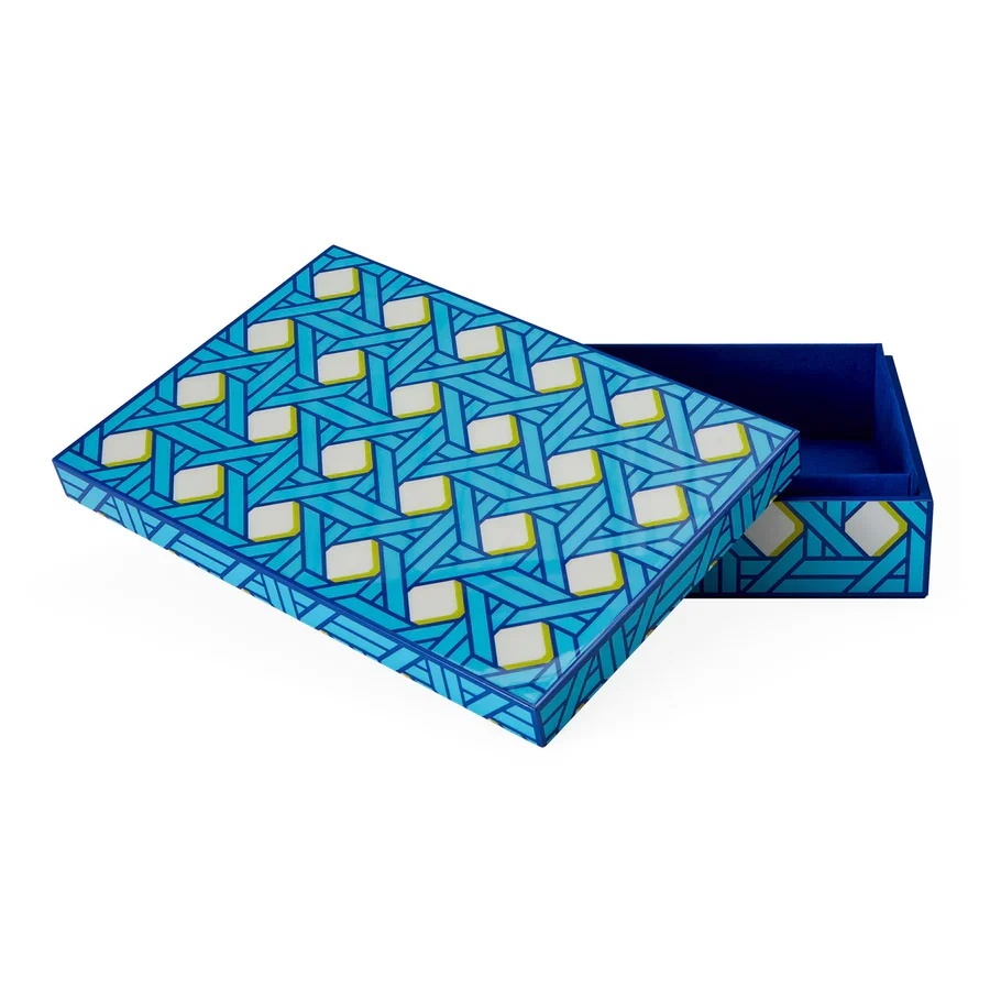 LACQUER BASKETWEAVE BOX - LARGE - Image 2