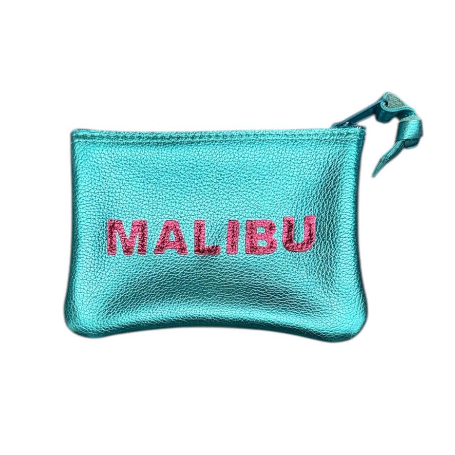 LIGHT BLUE MALIBU LEATHER POUCH