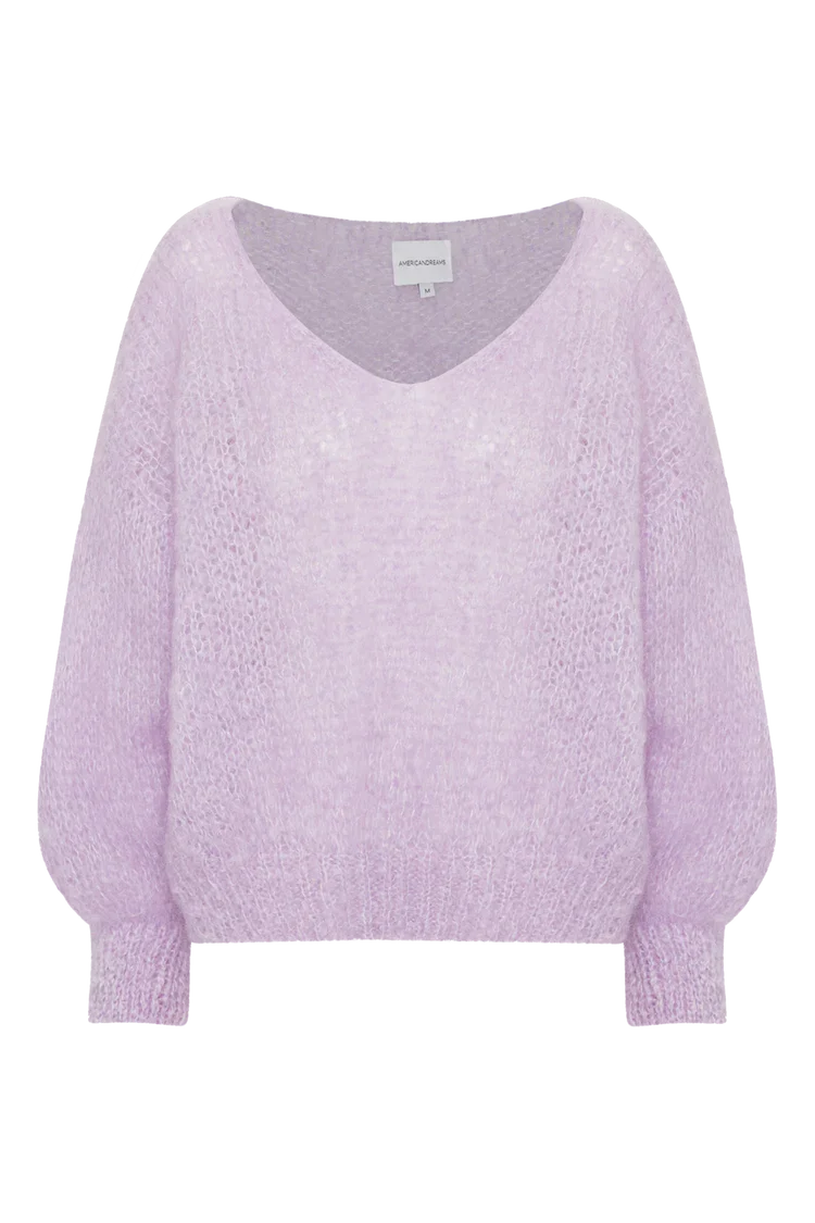LIGHT PURPLE MOHAIR KNIT SWEATER