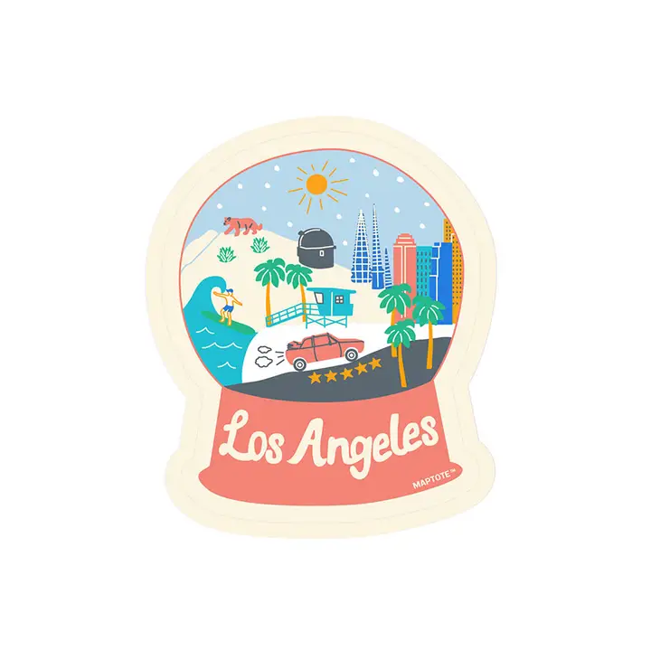 LOS ANGELES SNOW GLOBE STICKER