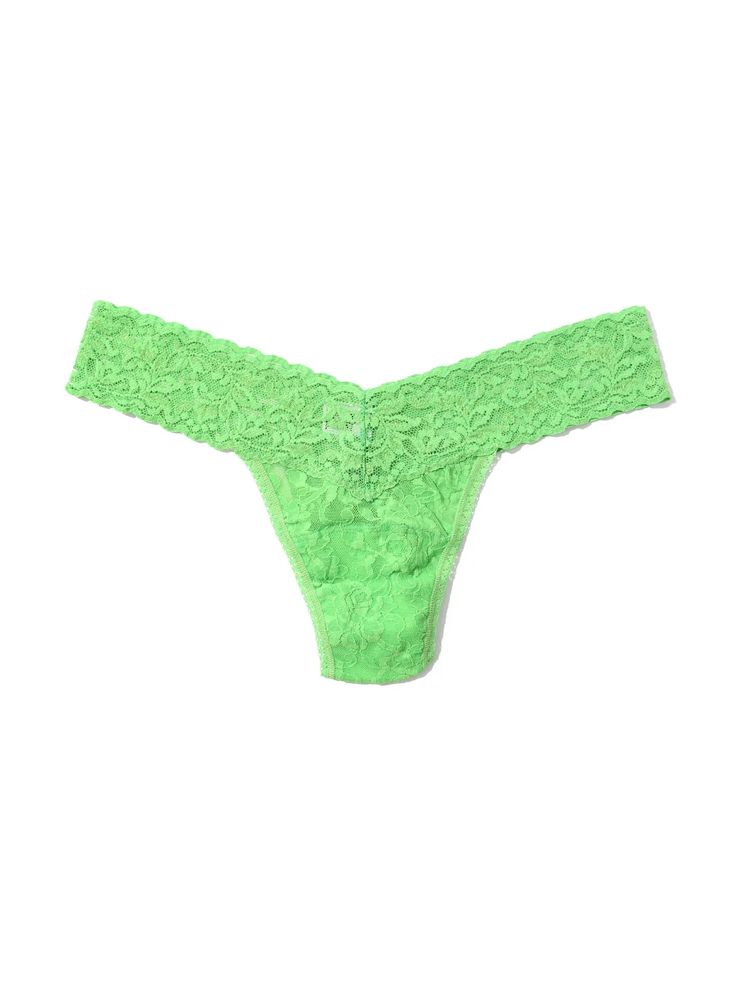 LUCKY ME GREEN SIGNATURE LACE LOW RISE THONG
