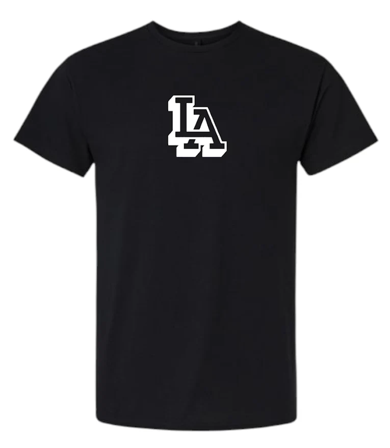 MENS LA LOGO BLACK T-SHIRT