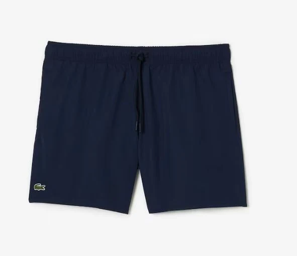 MENS LACOSTE LIGHT QUICK-DRY SWIM SHORTS - NAVY